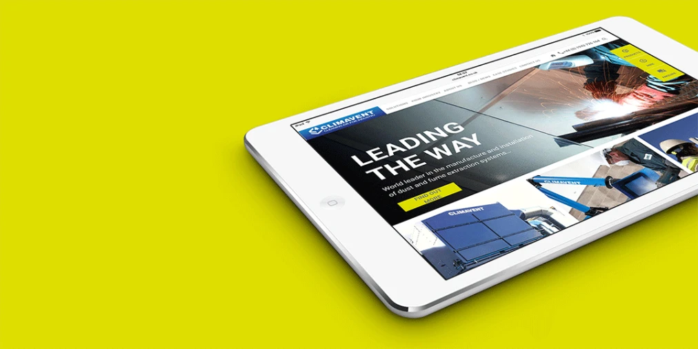 Climavent launching website on tablet