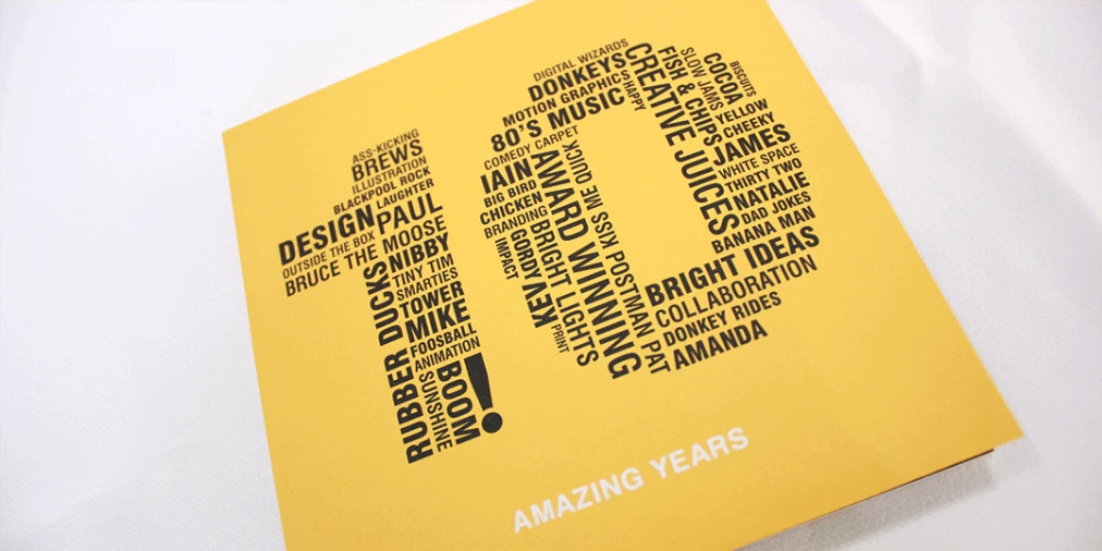 Think Creative 10 years old print design