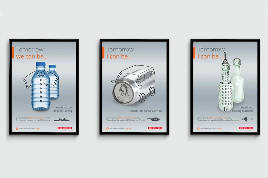 BAE Systems Waste Campaign print poster designs