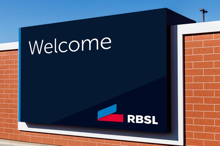 RBSL Brand Identity design welcome sign