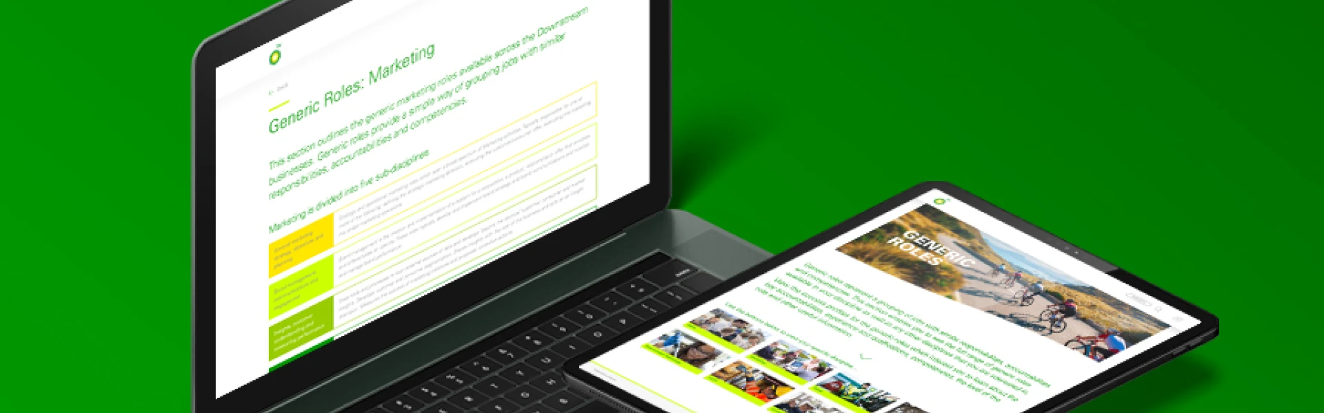 BP Careers Portal web design on desktop and tablet